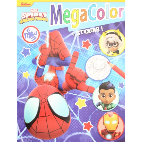 Kolorowanka Disney Spidey Marvel Mega Color 128 stron XL 25 naklejek