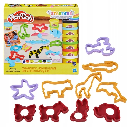 Ciastolina Play-Doh Starters Kształy Zwierzątka 6 Tub kolorów Hasbro E8535