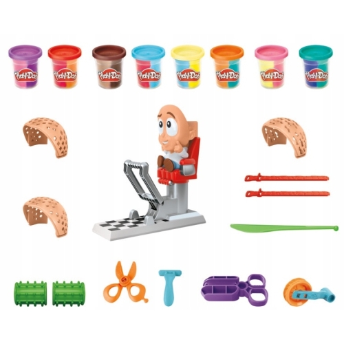 PLAY-DOH F1260 CIASTOLINA ZESTAW SZALONY FRYZJER+8 TUB F1260 NA PREZENT