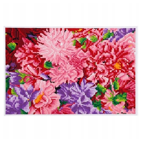 Mozaika wyszywanie HAFT 3D DIAMENTOWY 40 x60cm KWIATY Nowe Hobby DIY