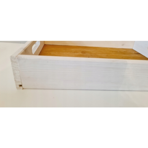 Taca do serwowania z drewna tekowego patera L biał