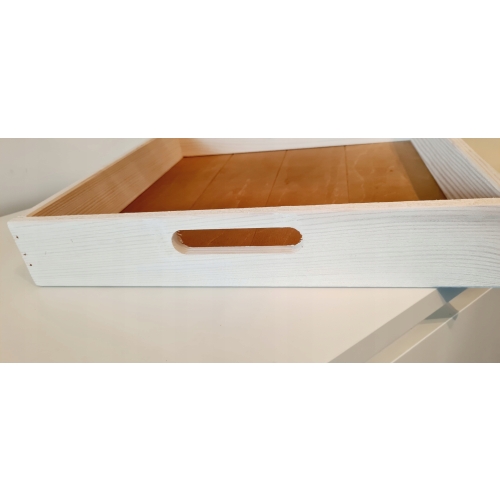 Taca do serwowania z drewna tekowego patera L biał