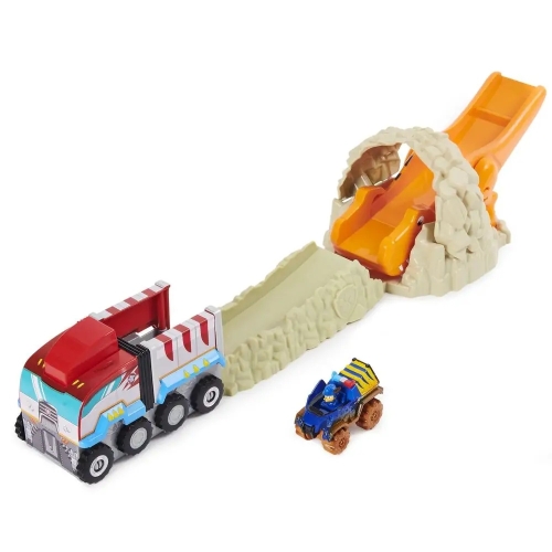 PAW PATROL DINO RESCUE CHASE ZESTAW TOR Z WYRZUTNIĄ T-REX NIEBIESKIE AUTKO