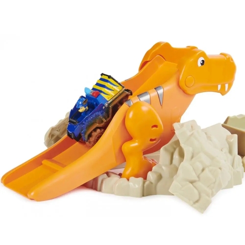 PAW PATROL DINO RESCUE CHASE ZESTAW TOR Z WYRZUTNIĄ T-REX NIEBIESKIE AUTKO