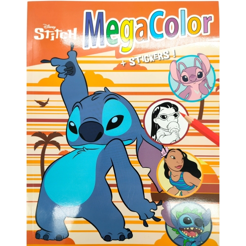 KOLOROWANKA DISNEY STITCH I PRZYJACIELE MEGA COLOR Z NAKLEJKAMI 128 STRON