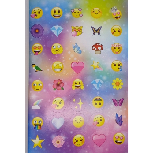Książka z naklejkami EMOJI Mocne naklejki z motywem buźki 1000 sztuk A4