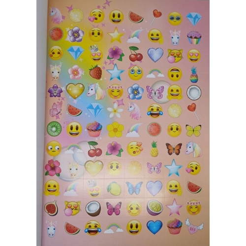 Książka z naklejkami EMOJI Mocnych naklejek z motywem buźki A4 1000 sztuk