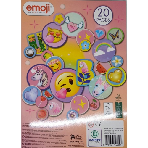 Książka z naklejkami EMOJI Mocnych naklejek z motywem buźki A4 1000 sztuk