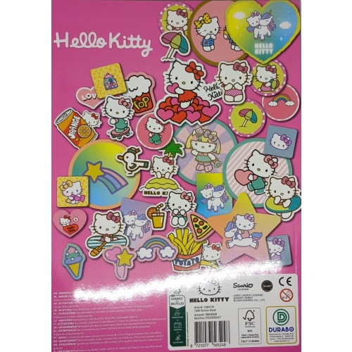 Książka z naklejkami zeszyt HELLO KITTY 1000 sztuk Mocnych naklejek A4