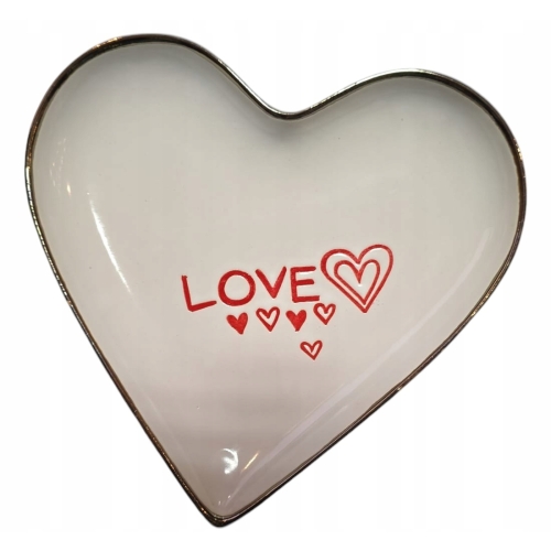 Porcelanowa misa Kształt SERCA Taca Talerz Naczynie Półmisek Zdobiony LOVE