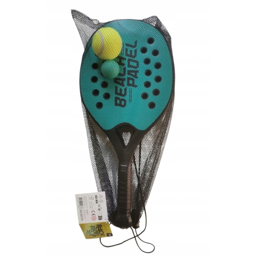 SOLIDNY ZESTAW DO PADLA TENIS PLAŻOWY PIŁKA WOREK 2 x MOCNE RAKIETY BLUE