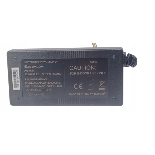 ZASILACZ SAGEMCOM KSAP0241200200M2 DEKODERY CANAL+ POLSAT WIFIBOX 12V 2.0A