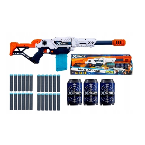 WYRZUTNIA PISTOLET X SHOT MAX ATTACK 24 STRZAŁKI !