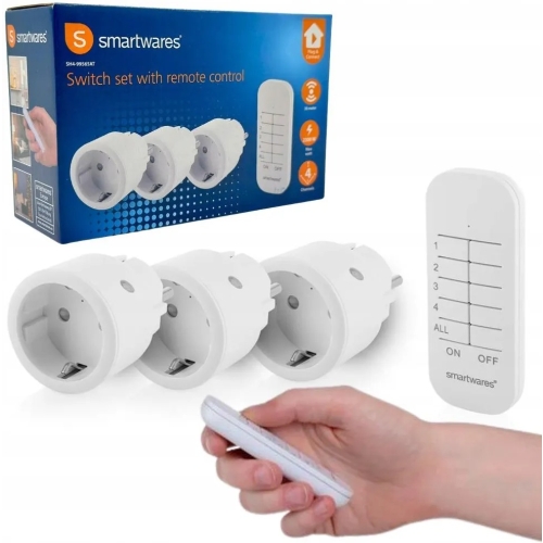 Gniazda Smartwares SH4-90268FR zdalnie sterowane 2300w 3 sztuki białe