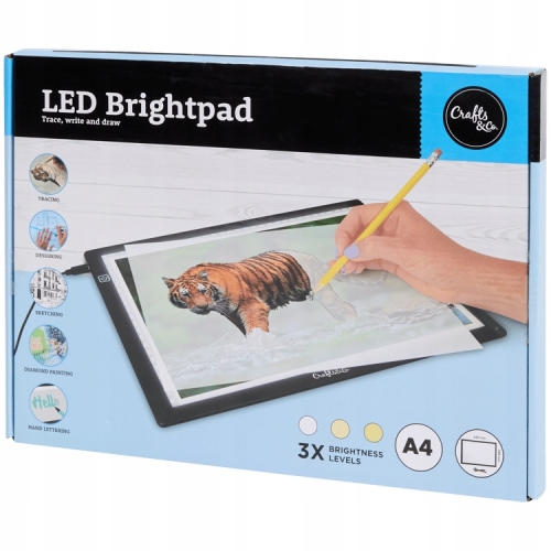 TABLET GRAFICZNY TABLICA PISANIE RYSOWANIE KALIGRAFI A4 Crafts & Co LED USB