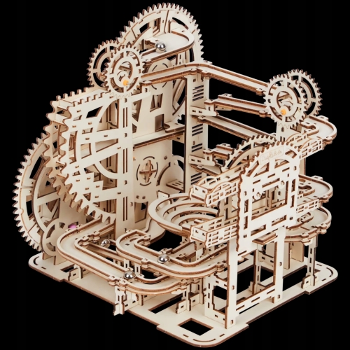 PUZZLE 3D TOR KULKOWY DREWNIANY MARBLE RUN KREATYWNA ZABAWA DIY