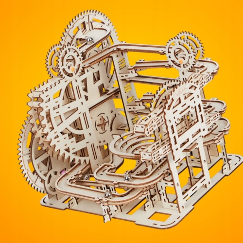 PUZZLE 3D TOR KULKOWY DREWNIANY MARBLE RUN KREATYWNA ZABAWA DIY