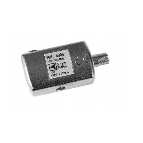 Wzmacniacz satelitarny Televes 4006 470-862MHZ 13DB 24V 23Ma wtyk F