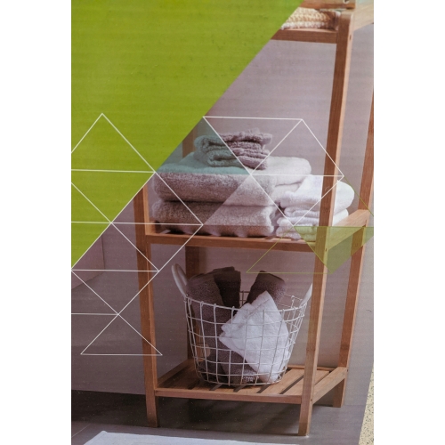 BAMBUSOWY REGAŁ SZAFKA STOJĄCA 3 PÓŁKI ŁAZIENKA KUCHNIA KORYTARZ 75x33x33cm