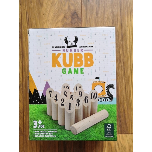 Gra Towarzyska Skandynawskie KRĘGLE drewniana zabawka KUBB ZBIJAK wiek 3+