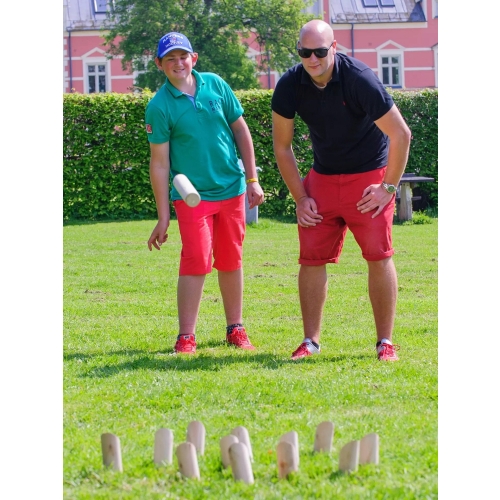 Gra Towarzyska Skandynawskie KRĘGLE drewniana zabawka KUBB ZBIJAK wiek 3+