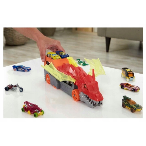 Hot Wheels Auto Smok Transporter Wyrzutnia Dragon Ciężarówka CITY GTK42 386