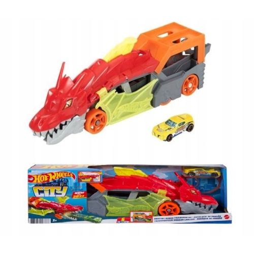 Hot Wheels Auto Smok Transporter Wyrzutnia Dragon Ciężarówka CITY GTK42 386
