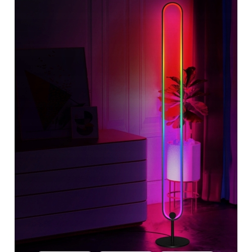 LAMPA PODŁOGOWA GAMINGOWA IMPREZOWA W RYTM MUZYKI DISKO LED RGB 105cm PILOT