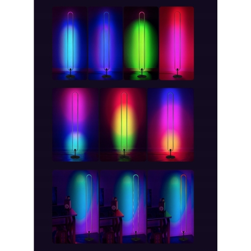 LAMPA PODŁOGOWA GAMINGOWA IMPREZOWA W RYTM MUZYKI DISKO LED RGB 105cm PILOT