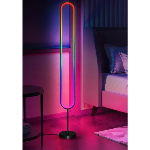 LAMPA PODŁOGOWA GAMINGOWA IMPREZOWA W RYTM MUZYKI DISKO LED RGB 105cm PILOT