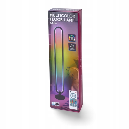 LAMPA PODŁOGOWA GAMINGOWA IMPREZOWA W RYTM MUZYKI DISKO LED RGB 105cm PILOT