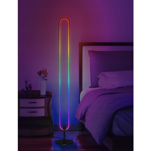 LAMPA PODŁOGOWA GAMINGOWA IMPREZOWA W RYTM MUZYKI DISKO LED RGB 105cm PILOT