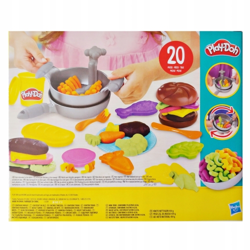Play-Doh Fun Factory Kreatywny Zestaw Obiadowy 6 Tub i 14 Akcesoriami F8119