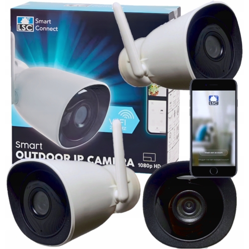 Kamera Zewnętrzna IP LSC Smart Connect Wi-Fi 1080p HD SD 128GB Alarm BIAŁA