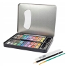 Farby akwarelowe Creative Artist 2 pędzle ołówek 36 szt metalowy organizer