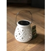 LAMPION SOLARNY CERAMICZNY LATARENKA LAMPKA SOLARNA OGRODOWA KWADRACIKI