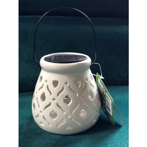 LAMPION SOLARNY CERAMICZNY LATARENKA LAMPKA SOLARNA OGRODOWA KWADRACIKI