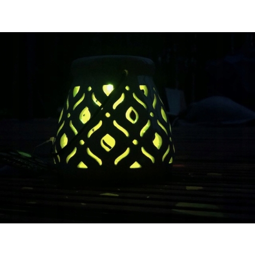 LAMPION SOLARNY CERAMICZNY LATARENKA LAMPKA SOLARNA OGRODOWA KWADRACIKI