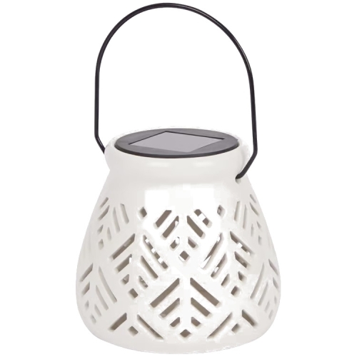 LAMPION SOLARNY CERAMICZNY LATARENKA LAMPKA SOLARNA OGRODOWA KWADRACIKI
