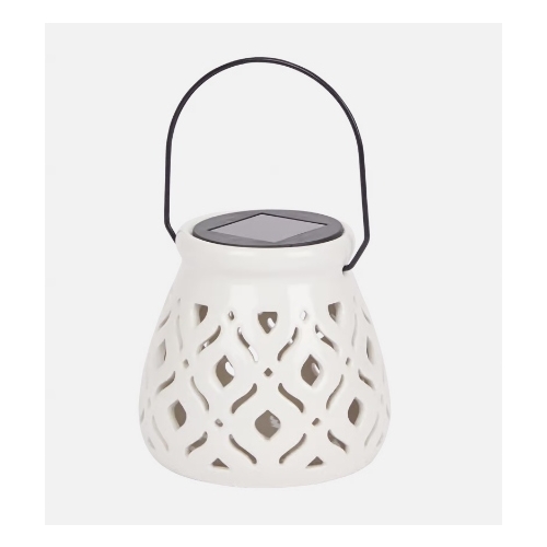 LAMPION SOLARNY CERAMICZNY LATARENKA LAMPKA SOLARNA OGRODOWA KWADRACIKI