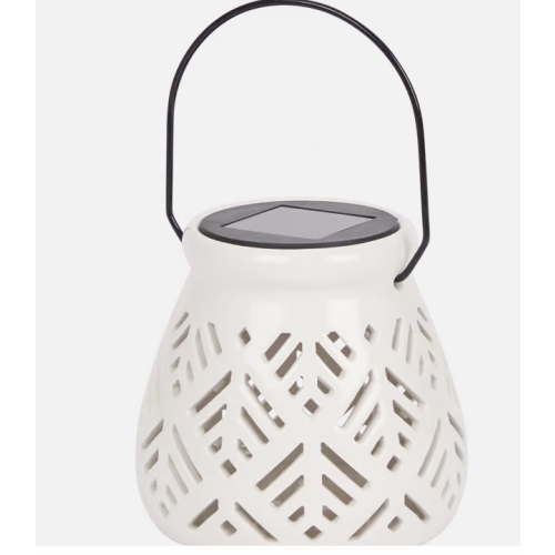 LAMPION SOLARNY CERAMICZNY LATARENKA LAMPKA SOLARNA OGRODOWA KWADRACIKI