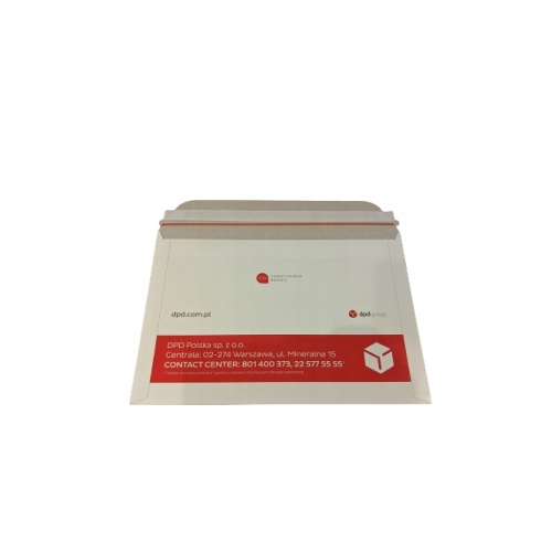 Kurierskie Tekturowe koperty DPD 335x235 mm format A4 biały zestaw 50 sztuk