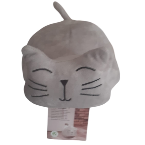 Stoper do drzwi klin odbojnik wolnostojący maskotka kula KOTEK SZARY 1kg
