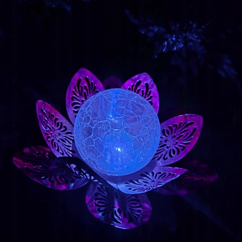 Lampka ogrodowa Solar czujnik zmierzchu szkło metal 17 x 9,5 multikolor red