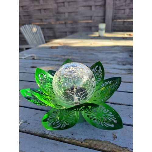 Lampka ogrodowa Solar czujnik zmierzchu szkło metal 17 x 9,5 multikolor zie
