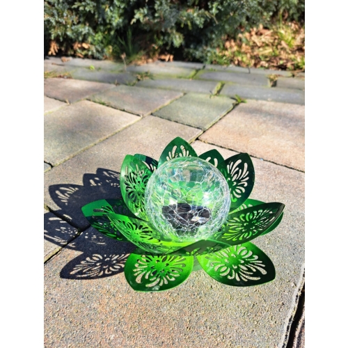 Lampka ogrodowa Solar czujnik zmierzchu szkło metal 17 x 9,5 multikolor zie