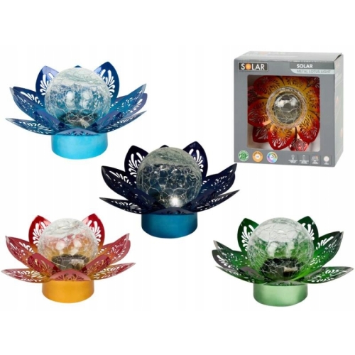 Lampka ogrodowa Solar czujnik zmierzchu szkło metal 17 x 9,5 multikolor zie