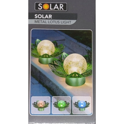 Lampka ogrodowa Solar czujnik zmierzchu szkło metal 17 x 9,5 multikolor zie