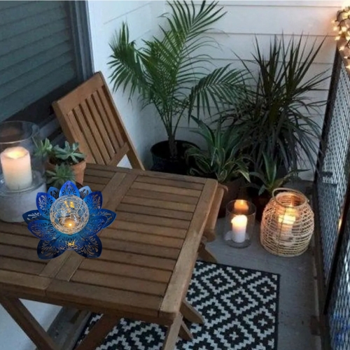 Lampka ogrodowa Solar czujnik zmierzchu szkło metal 17 x 9,5 multikolor N