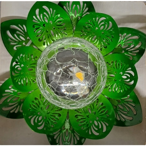 Lampka ogrodowa Solar czujnik zmierzchu szkło metal 17 x 9,5 multikolor N